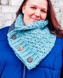 Frozen Fractals Buttoned Cowl - Crochet Pattern by Tales of Knots