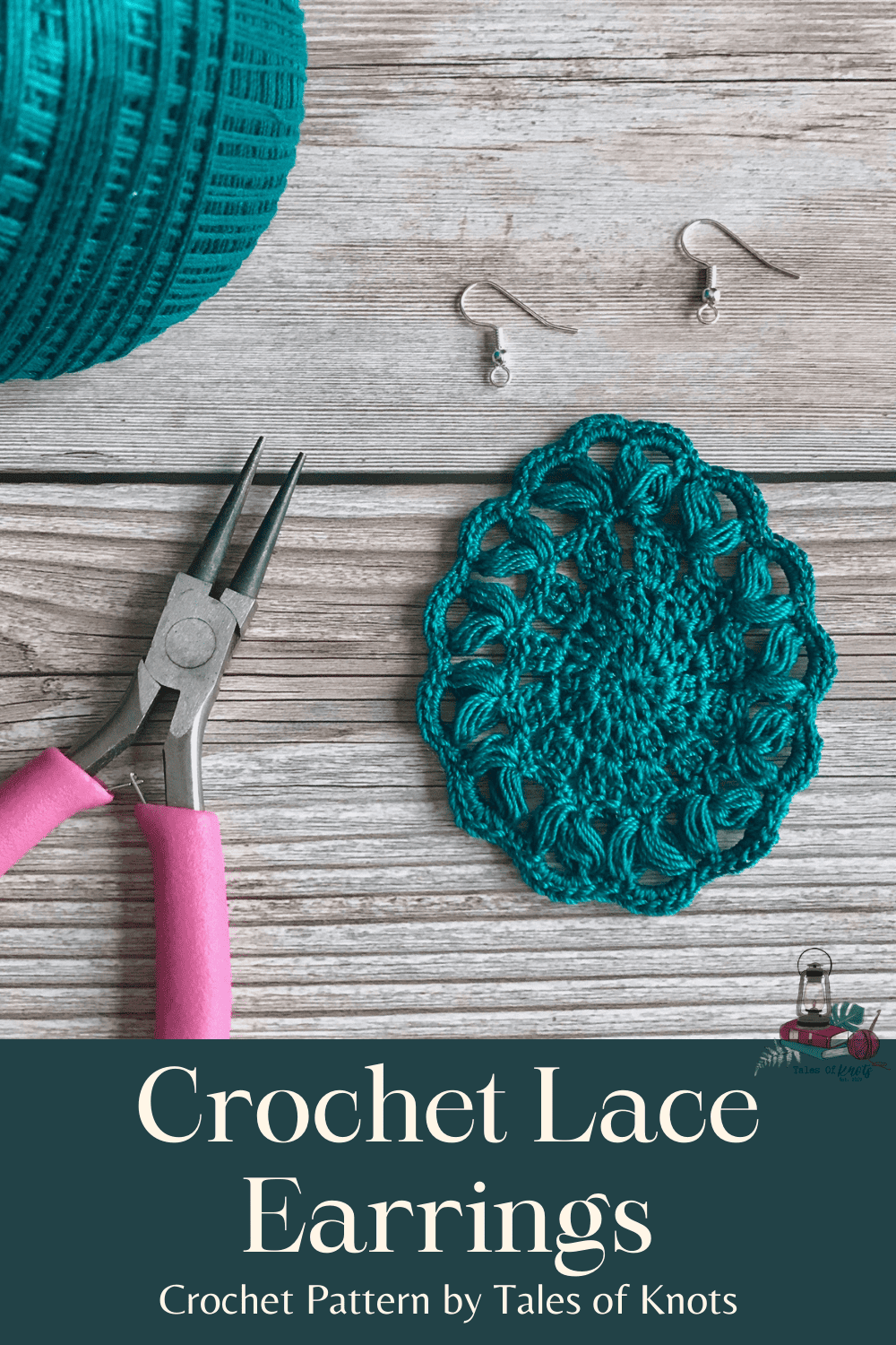 crochet thread earrings made from crochet lace coaster pattern