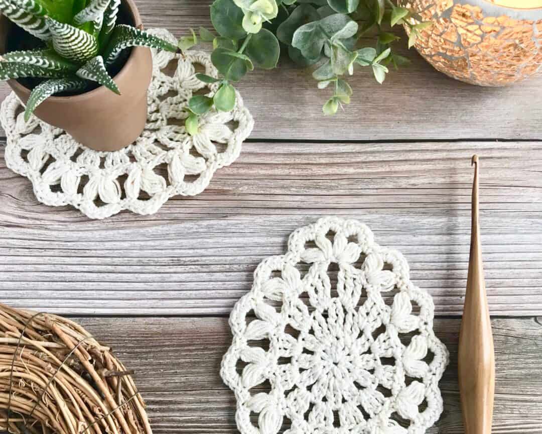 crochet lace coasters