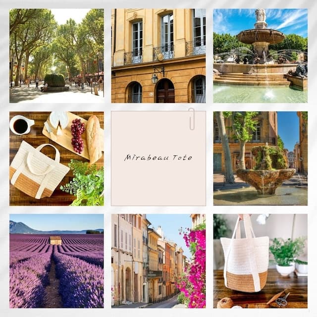 Collage of photos of Aix en Provence, in the South of France