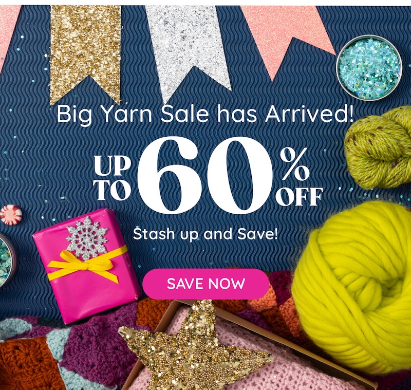 Huge yarn sale over at We Crochet!